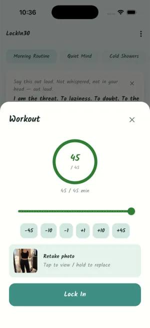 LockIn30 — Log a day